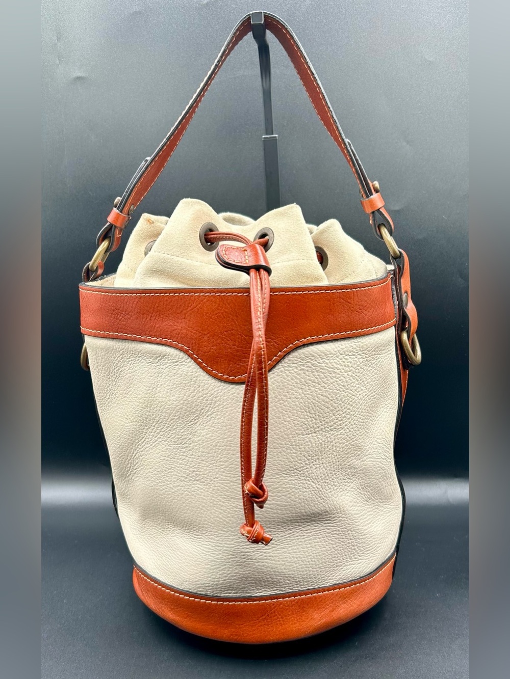 A. BELLUCCI Bucket Bag - Leather. Hand- Shoulder & Crossbody Bag.